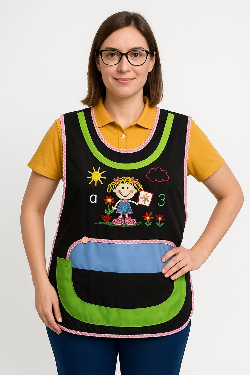 Mandil de Educadora Con Bordado