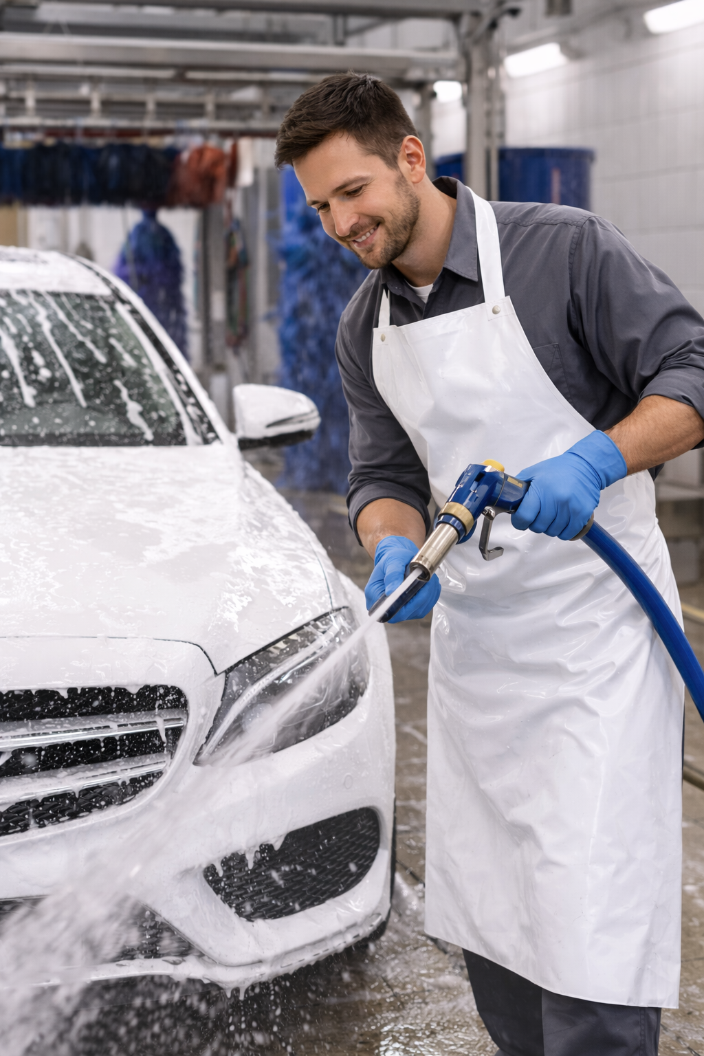 Mandil Charol blanco